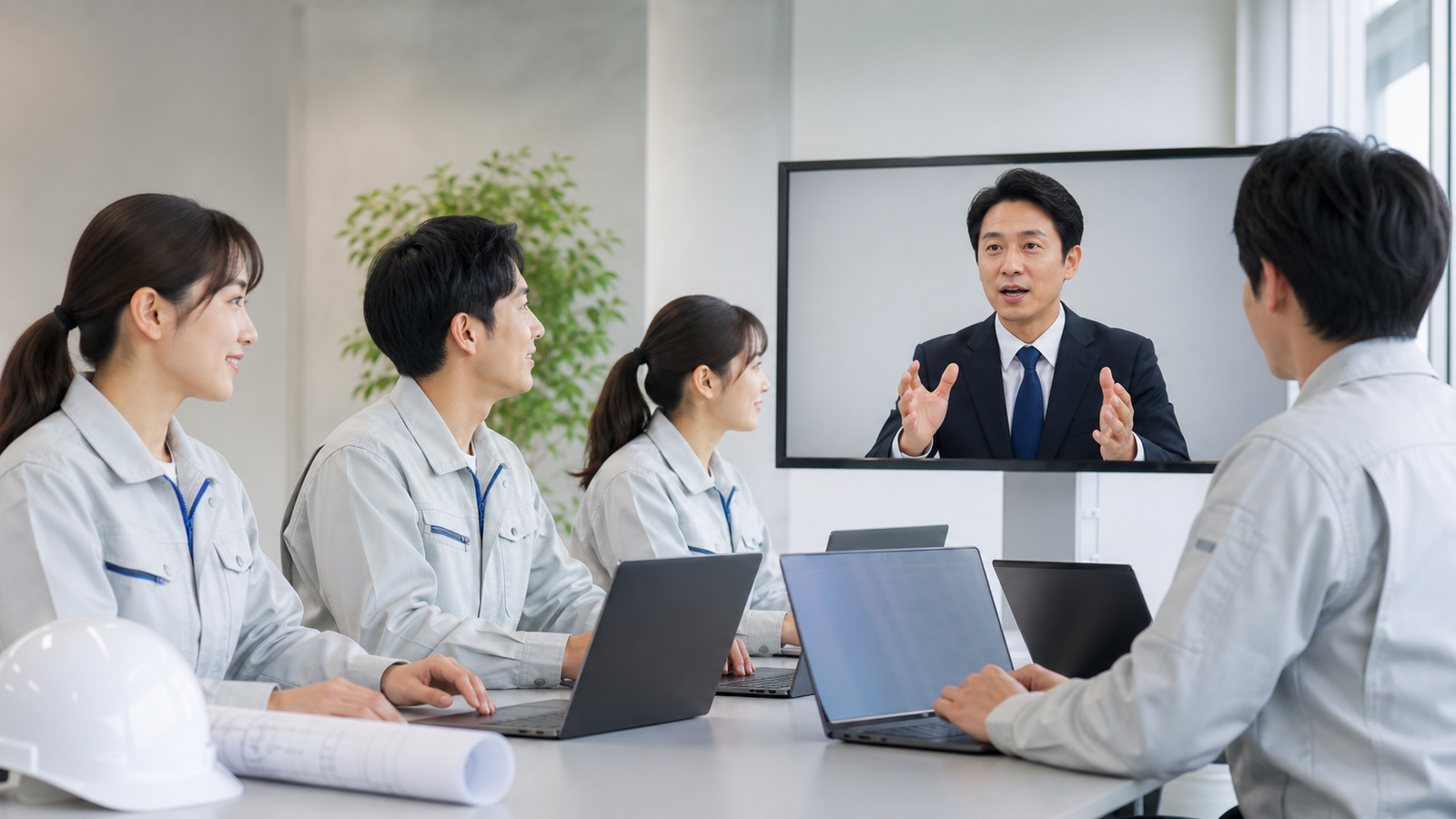 AI活用アドバイザーがオンラインで説明し、受講者がPCを操作しながら学ぶ企業研修の様子