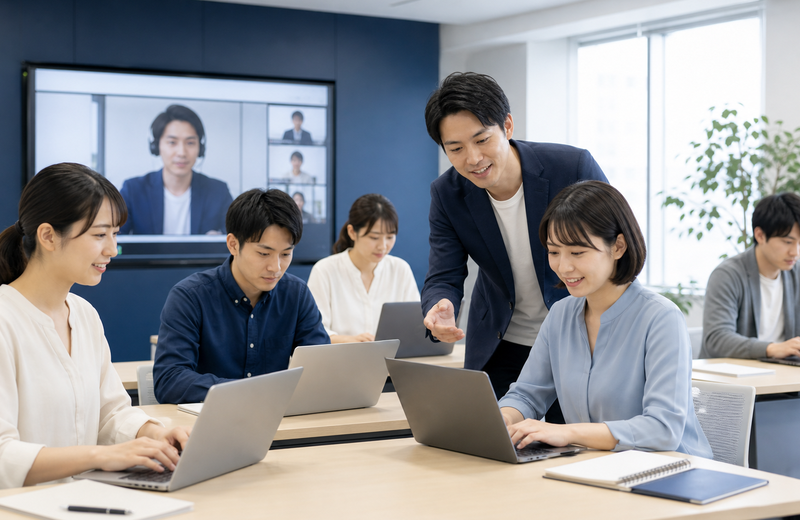 求職者支援訓練・職業訓練でWebやITを学ぶ受講者のイメージ